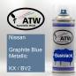 Preview: Nissan, Graphite Blue Metallic, KX / BV2: 400ml Sprühdose, von ATW Autoteile West.